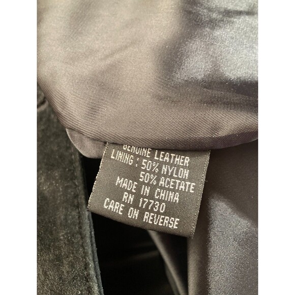 Vintage 90s Black Suede Jacket 1990s Marshall Fields Ladies Size Large M/L - Picture 3 of 6